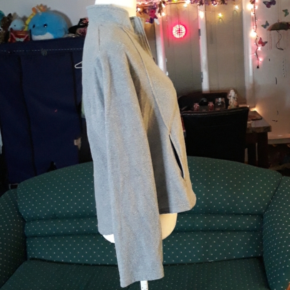 Hanes gray fleece womens sweatshirt w pocket - Picture 4 of 7